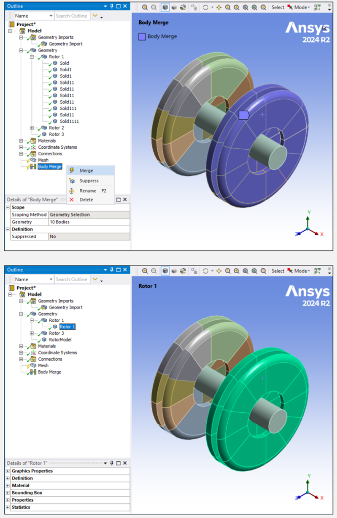 Ansys Body Merge